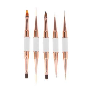 Double-Ended Nail Art Brushes Kit for Nail Design White 1 Set